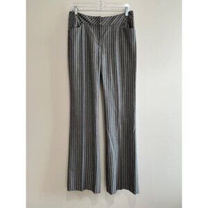 Cutter & Buck Dress Pants Womens 6 Gray Pinstripe Wide Leg Stretch Flap Pocket